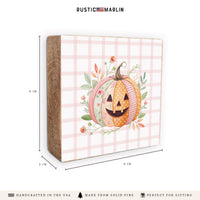 Floral Pumpkin Block Sign