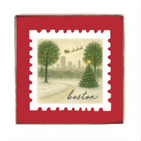 Boston Christmas Stamp Block Sign