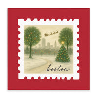 Boston Christmas Stamp Block Sign