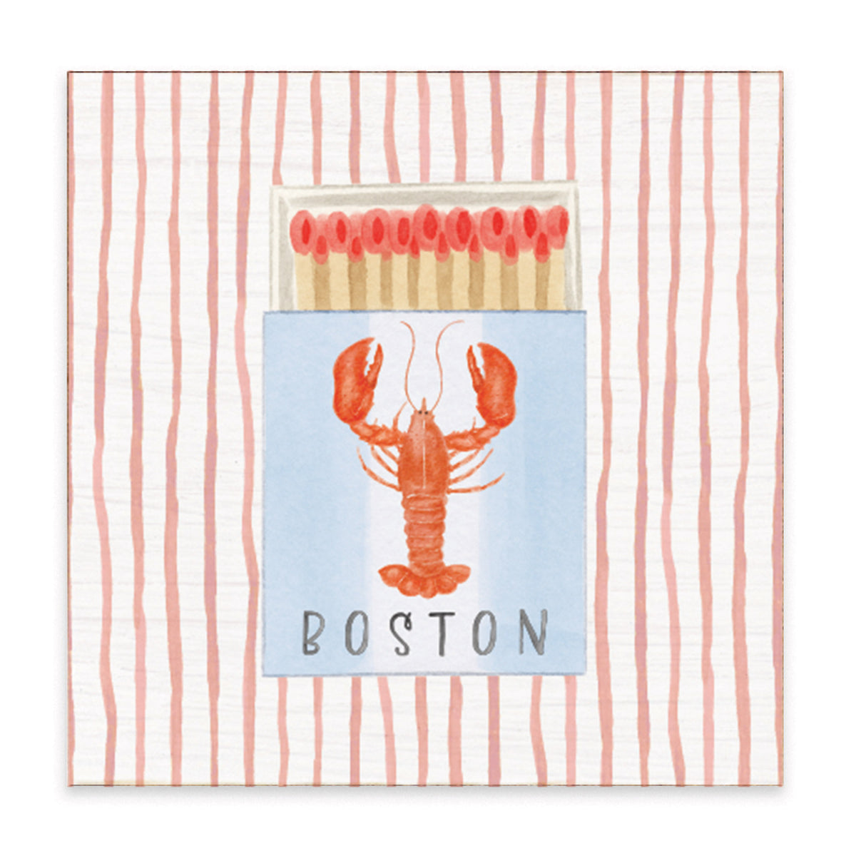 Boston Lobster Match Box Block Sign