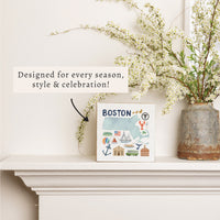 Boston Massachusetts State Icons Block Sign