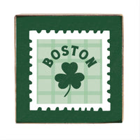 Boston Shamrock Stamp Block Sign