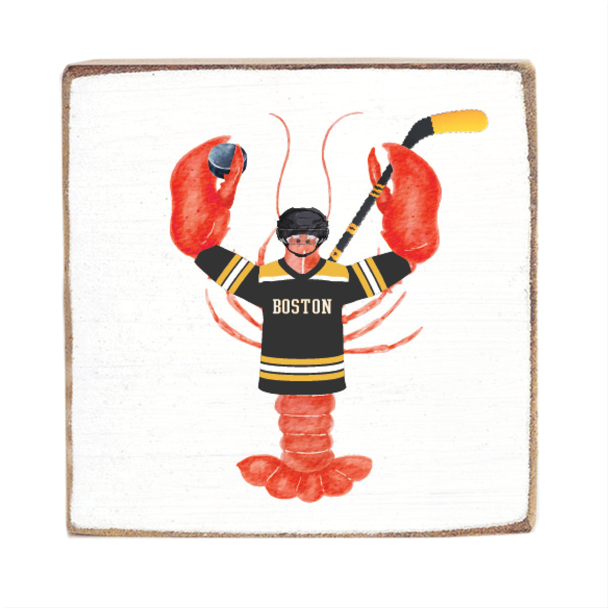 Boston Hockey Lobster Block Sign