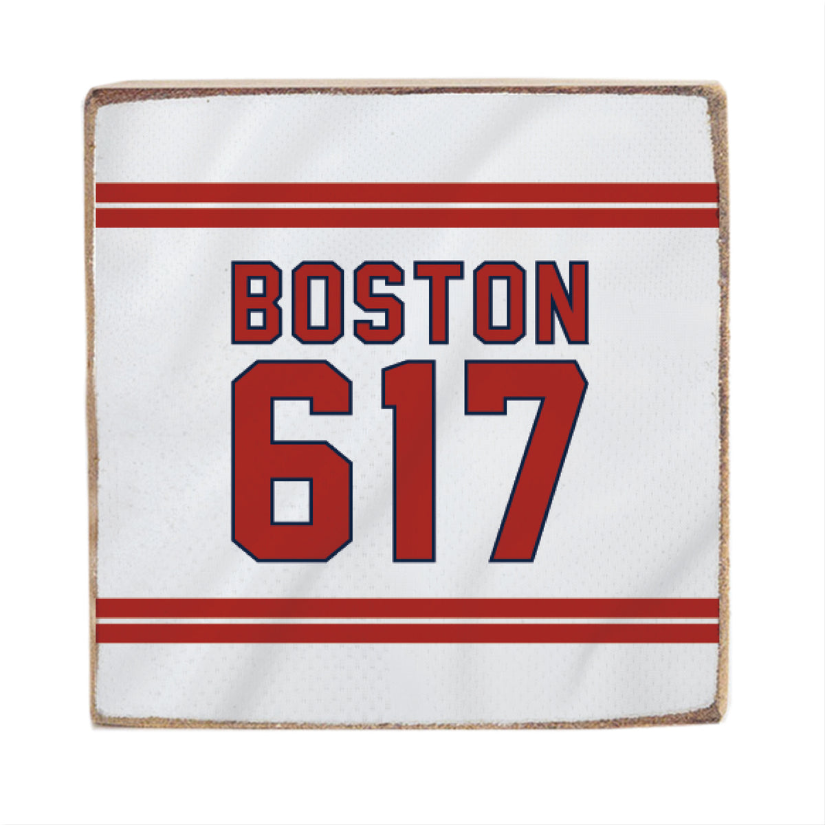 Boston 617 Red White Square Block Sign
