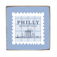 Philly Pennsylvania Blue Stamp Square Block Sign