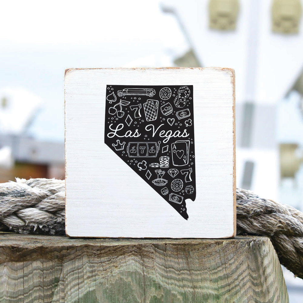 Las Vegas State Icon Art Block Sign