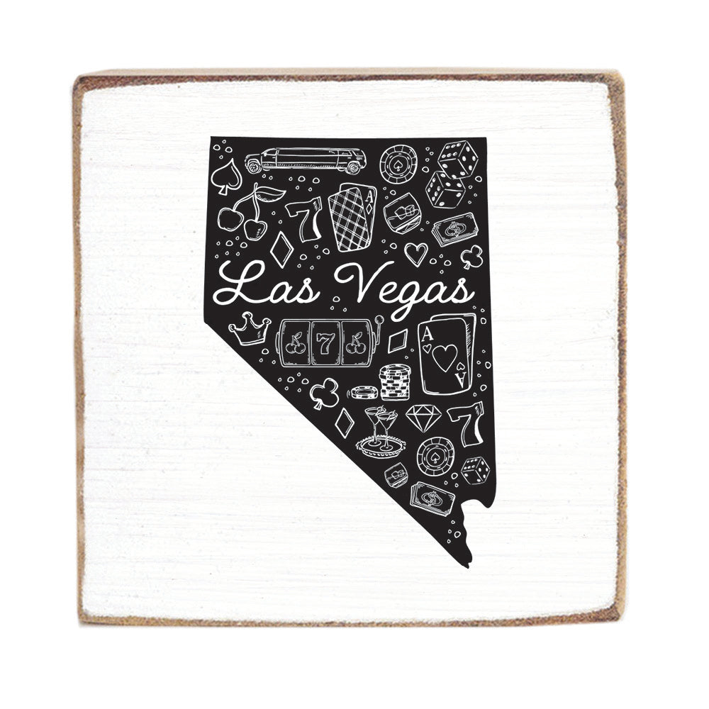 Las Vegas State Icon Art Block Sign