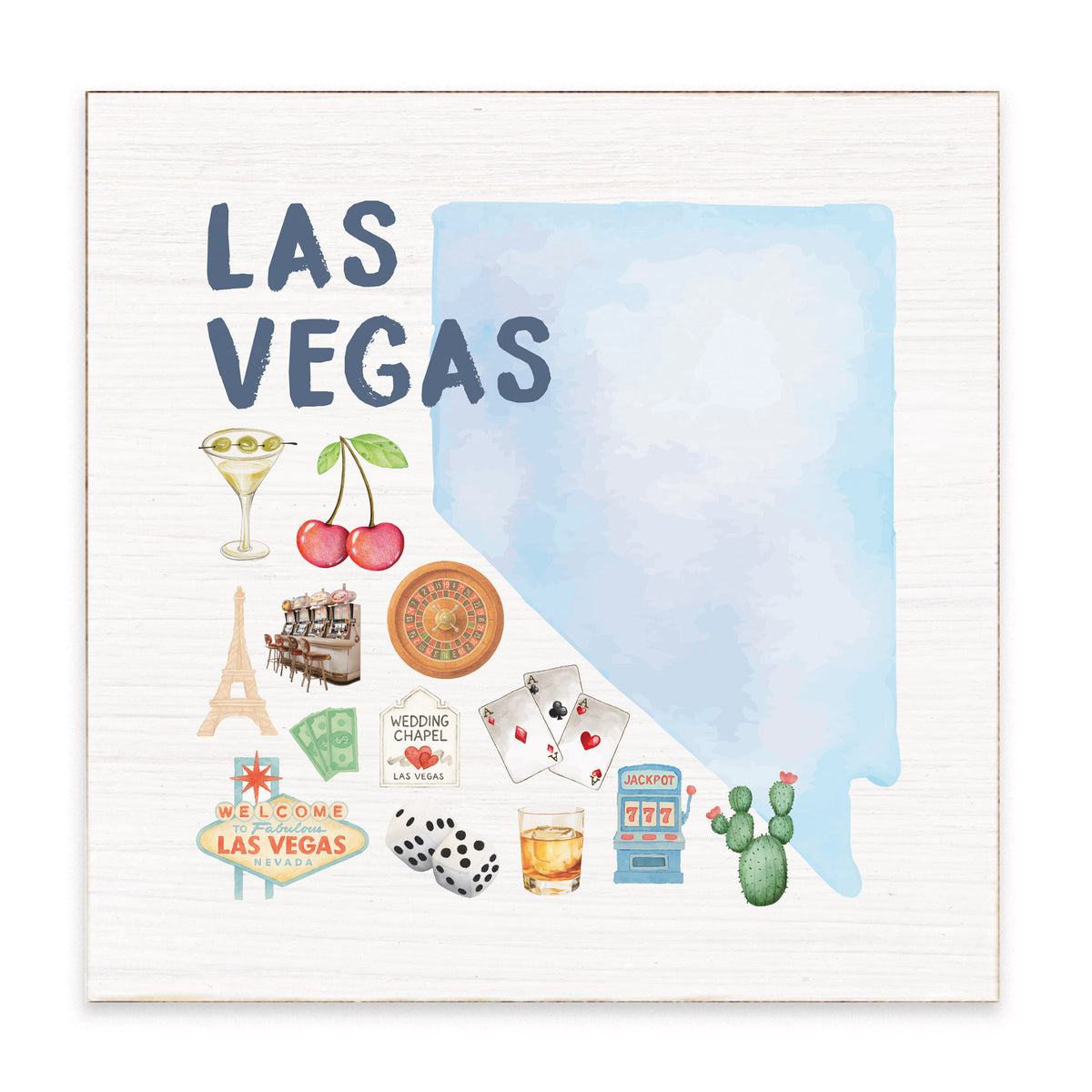 Las Vegas Nevada State Icons Block Sign