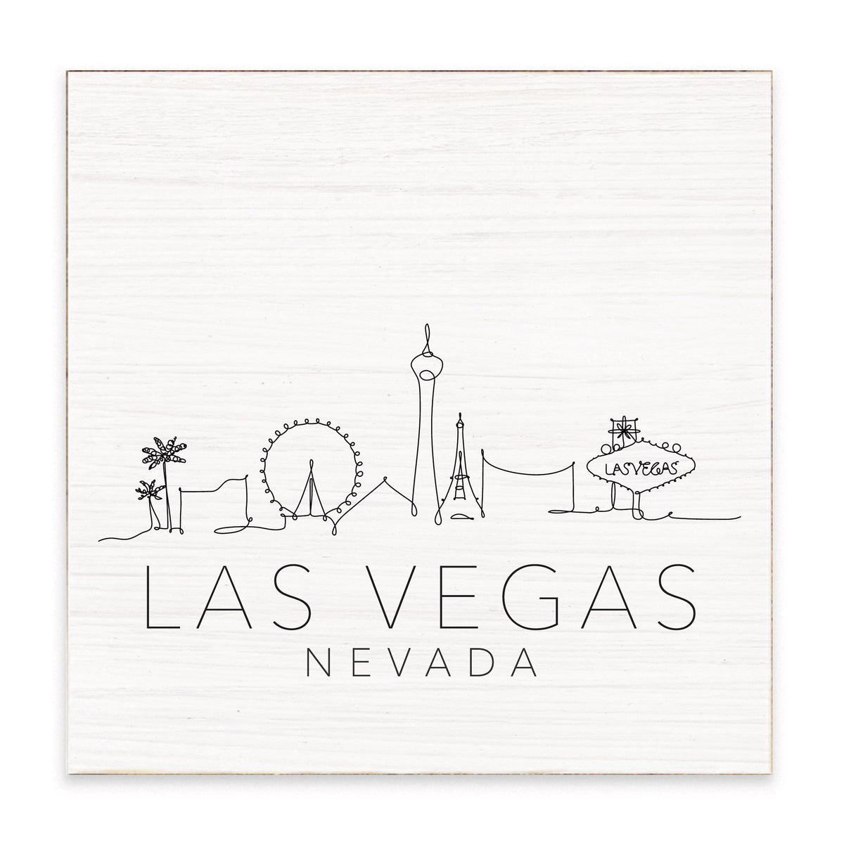 Las Vegas Skyline Sketch Block Sign