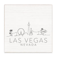 Las Vegas Skyline Sketch Block Sign