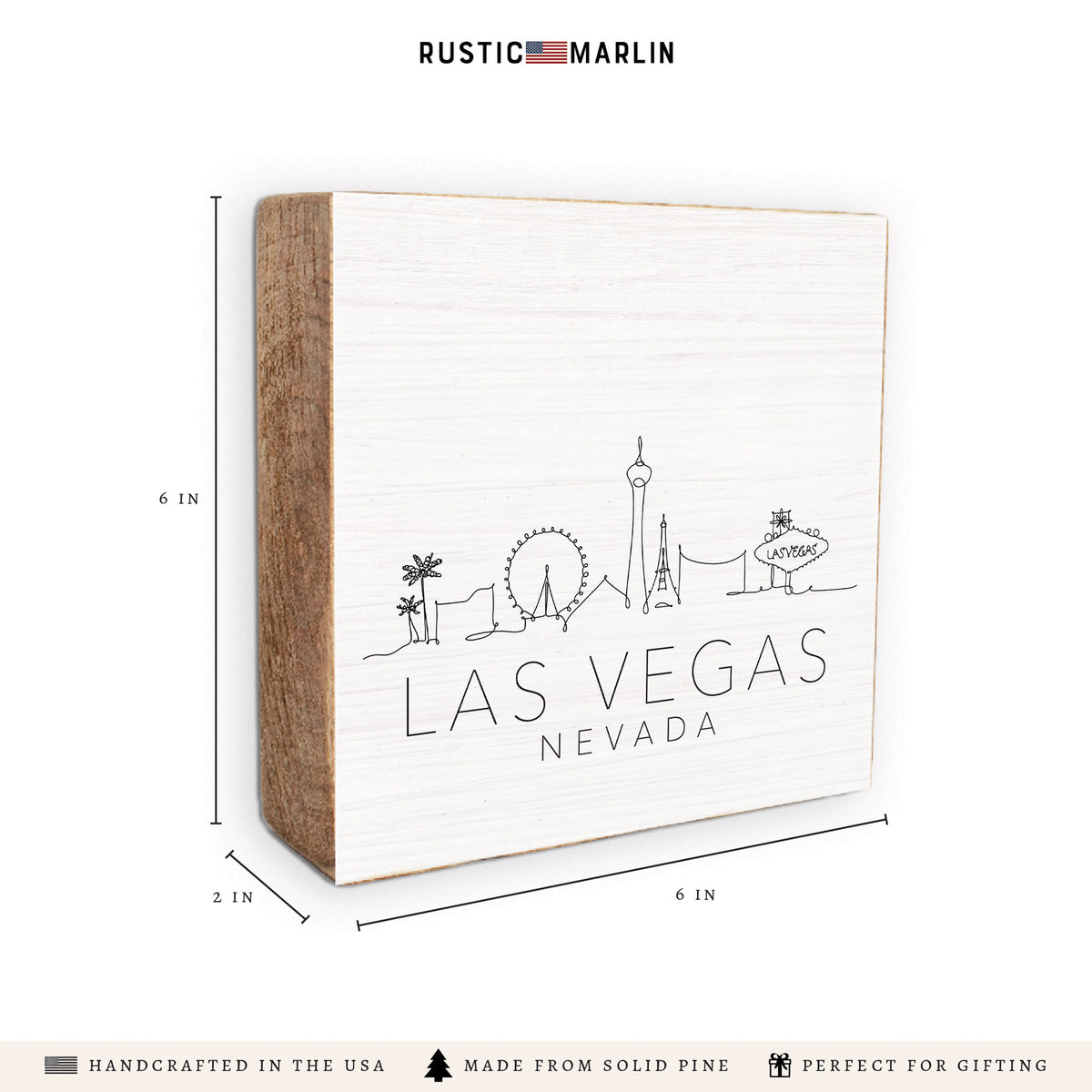 Las Vegas Skyline Sketch Block Sign