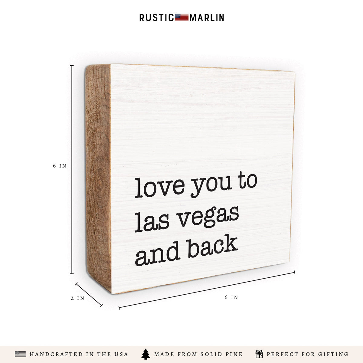 Love You To Las Vegas Block Sign