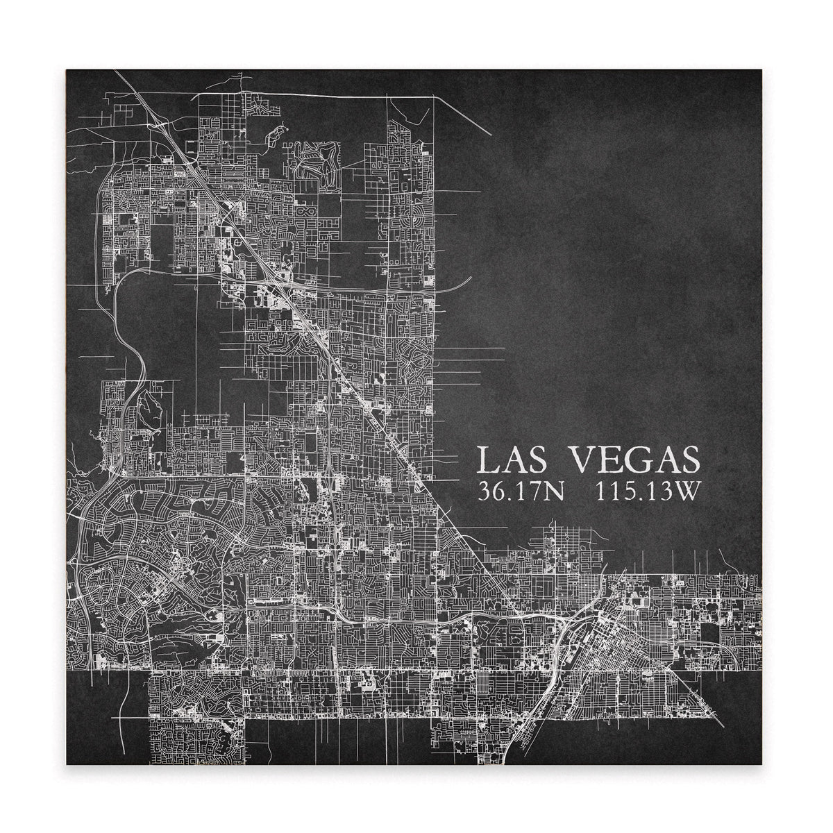 Las Vegas Charcoal City Grid Block Sign