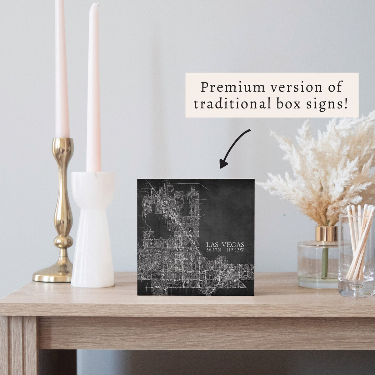 Las Vegas Charcoal City Grid Block Sign
