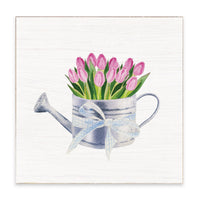 Tulip Watering Can Block Sign