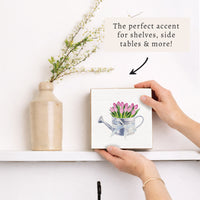 Tulip Watering Can Block Sign