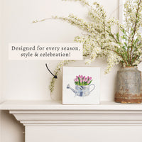 Tulip Watering Can Block Sign