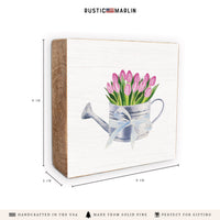Tulip Watering Can Block Sign