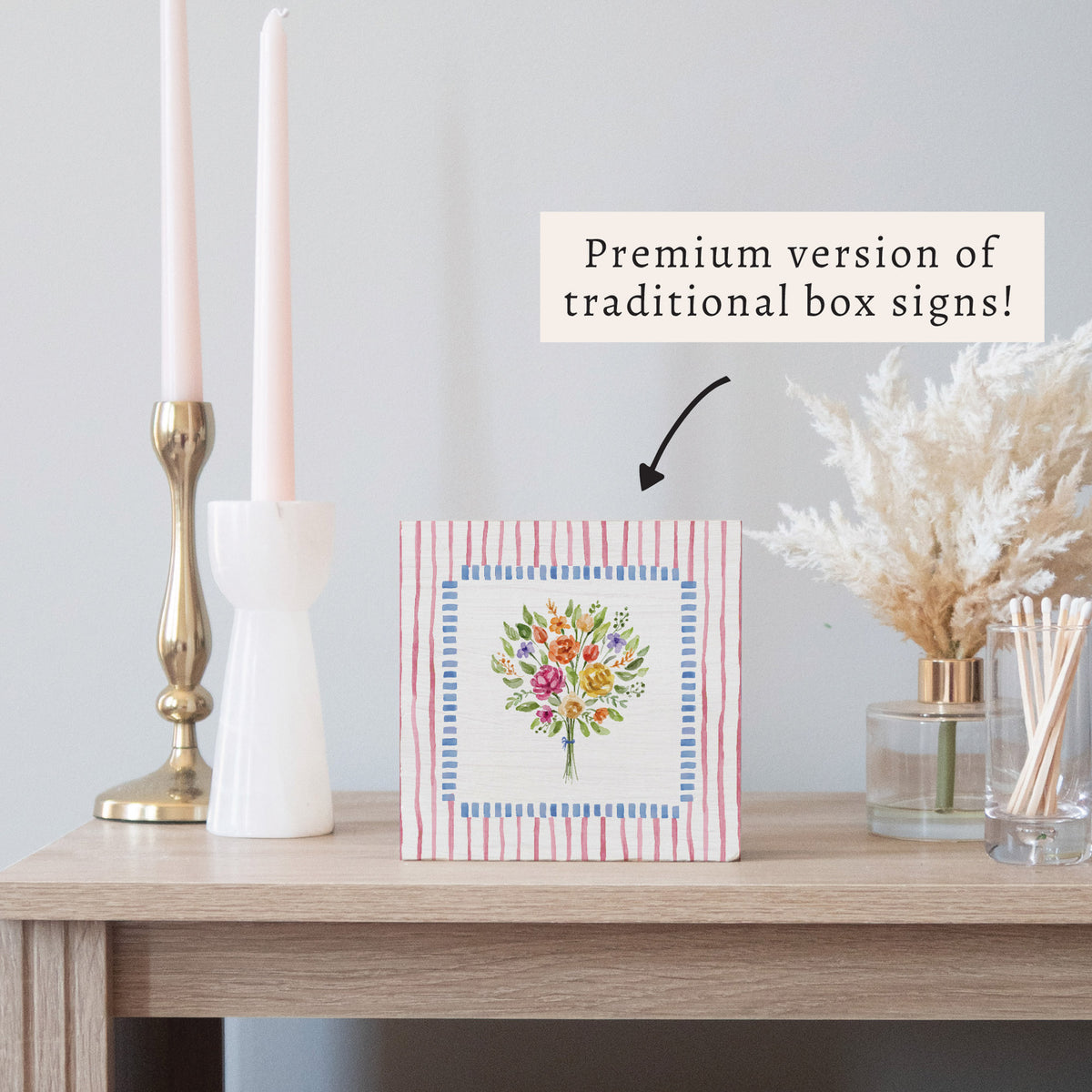 Floral Bouquet Block Sign