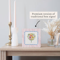 Floral Bouquet Block Sign