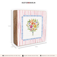 Floral Bouquet Block Sign