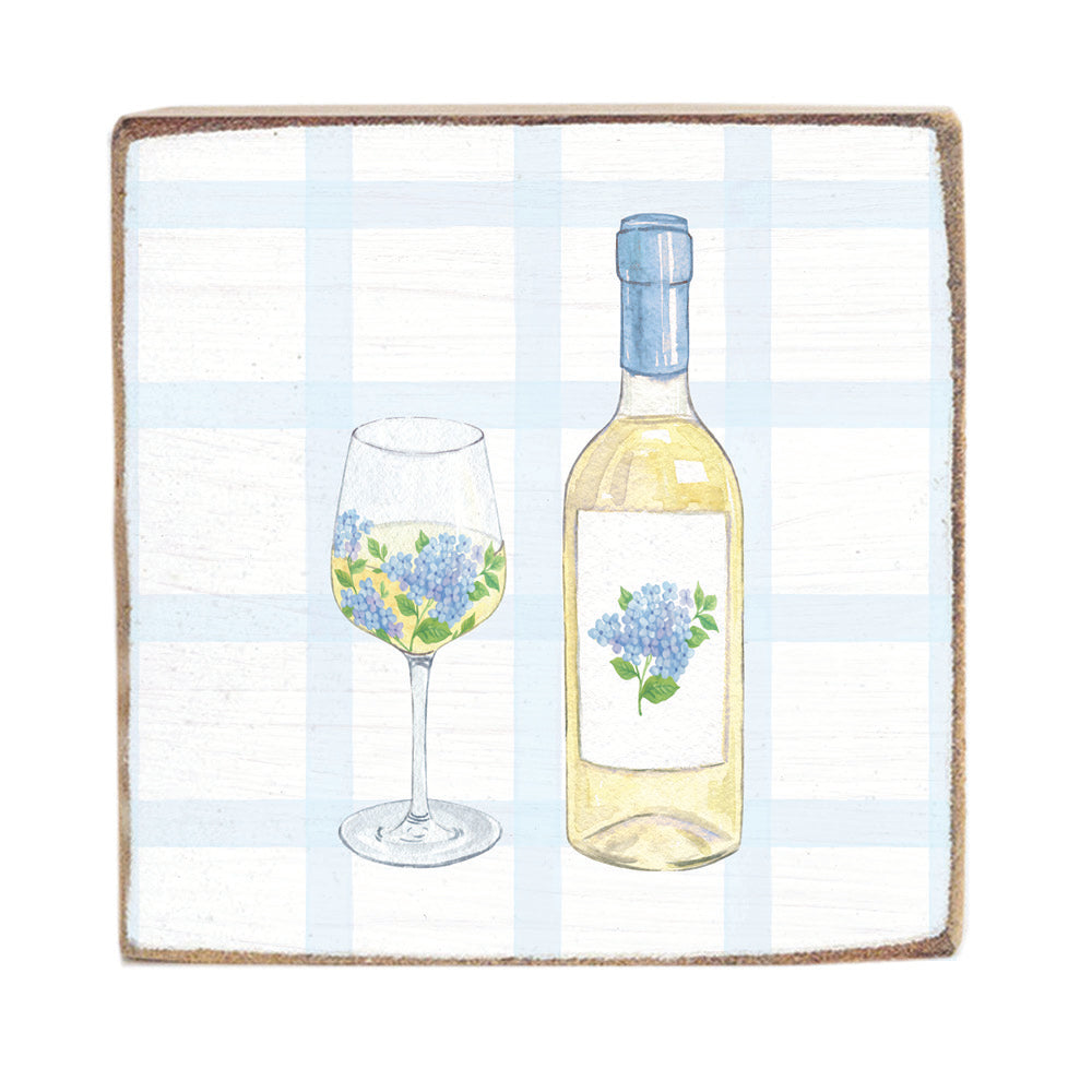 Hydrangea Wine Block Sign