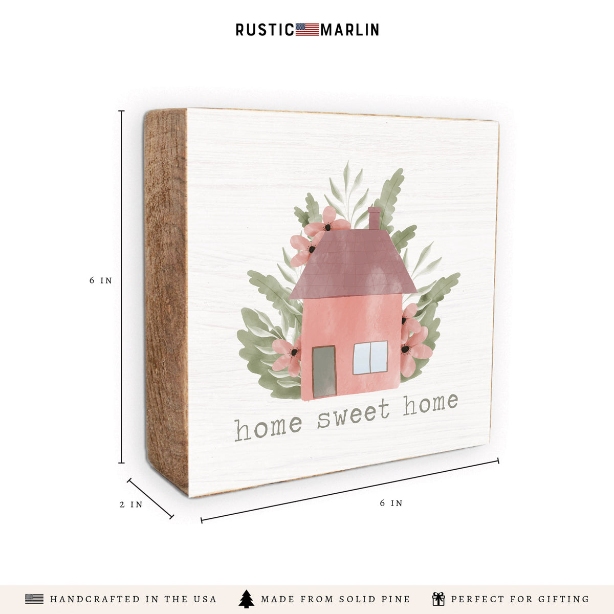 Blooming Home Sweet Home Block Sign