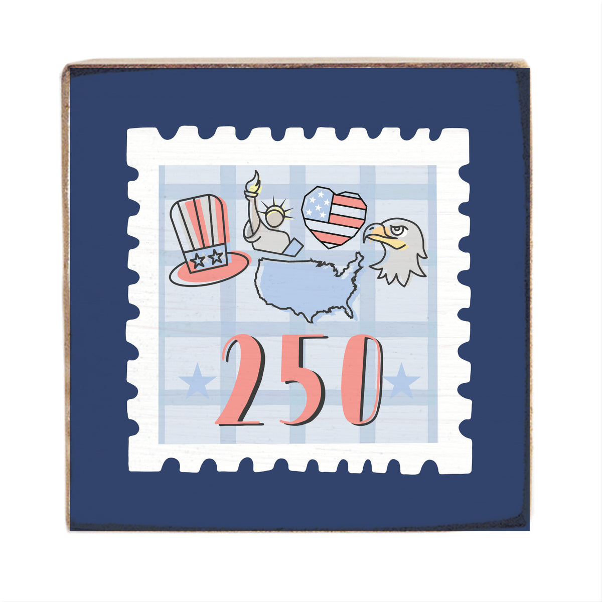 America 250 Stamp Block Sign