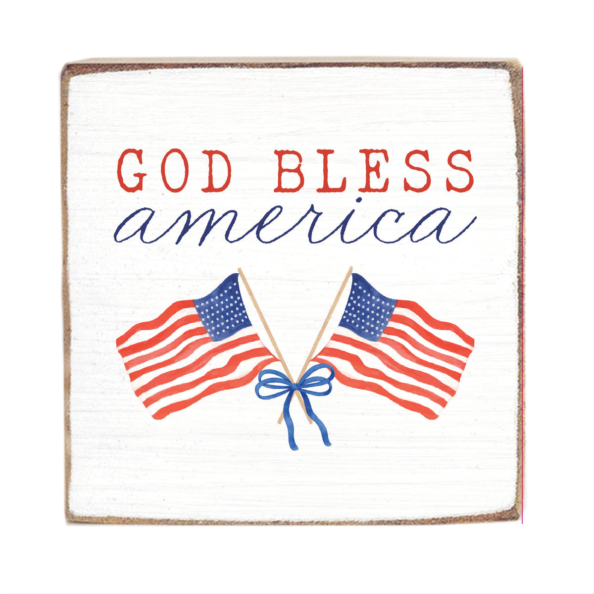 God Bless America Block Sign