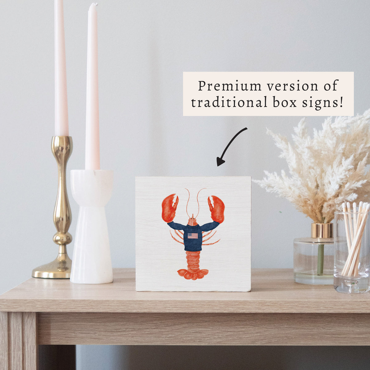 American Lobster Block Sign