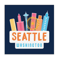 Seattle City in Color Block Sign