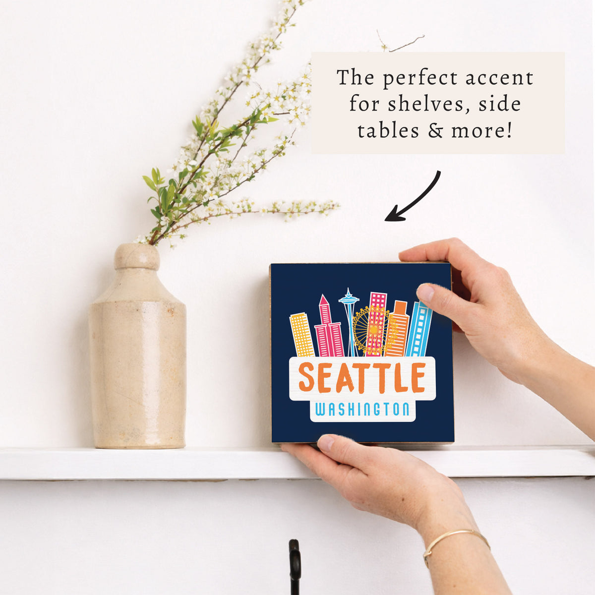 Seattle City in Color Block Sign