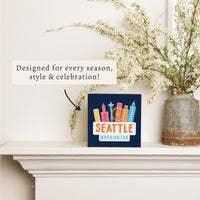 Seattle City in Color Block Sign