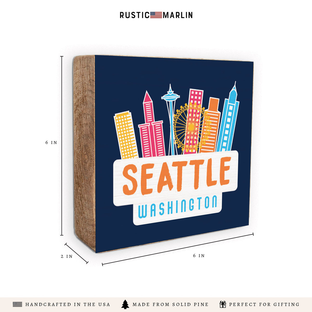 Seattle City in Color Block Sign