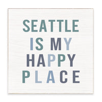 Seattle Happy Place Block Sign