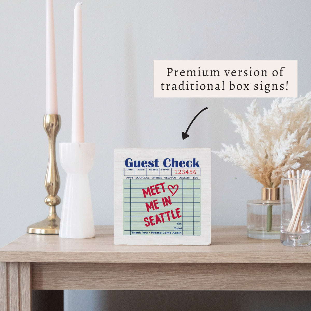 Seattle Guest Check Block Sign