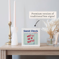 Seattle Guest Check Block Sign