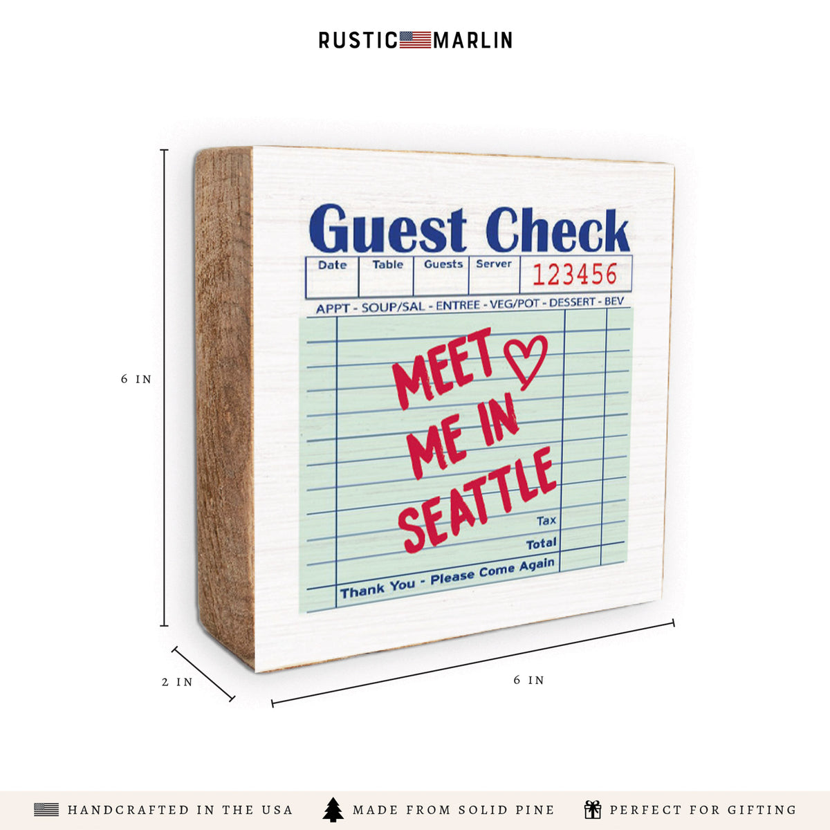 Seattle Guest Check Block Sign