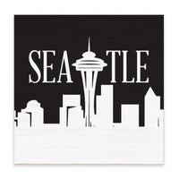 Seattle City Outline Block Square Sign