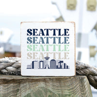 Seattle Line Art City Block Sign