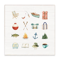 Lake Icons Block Sign