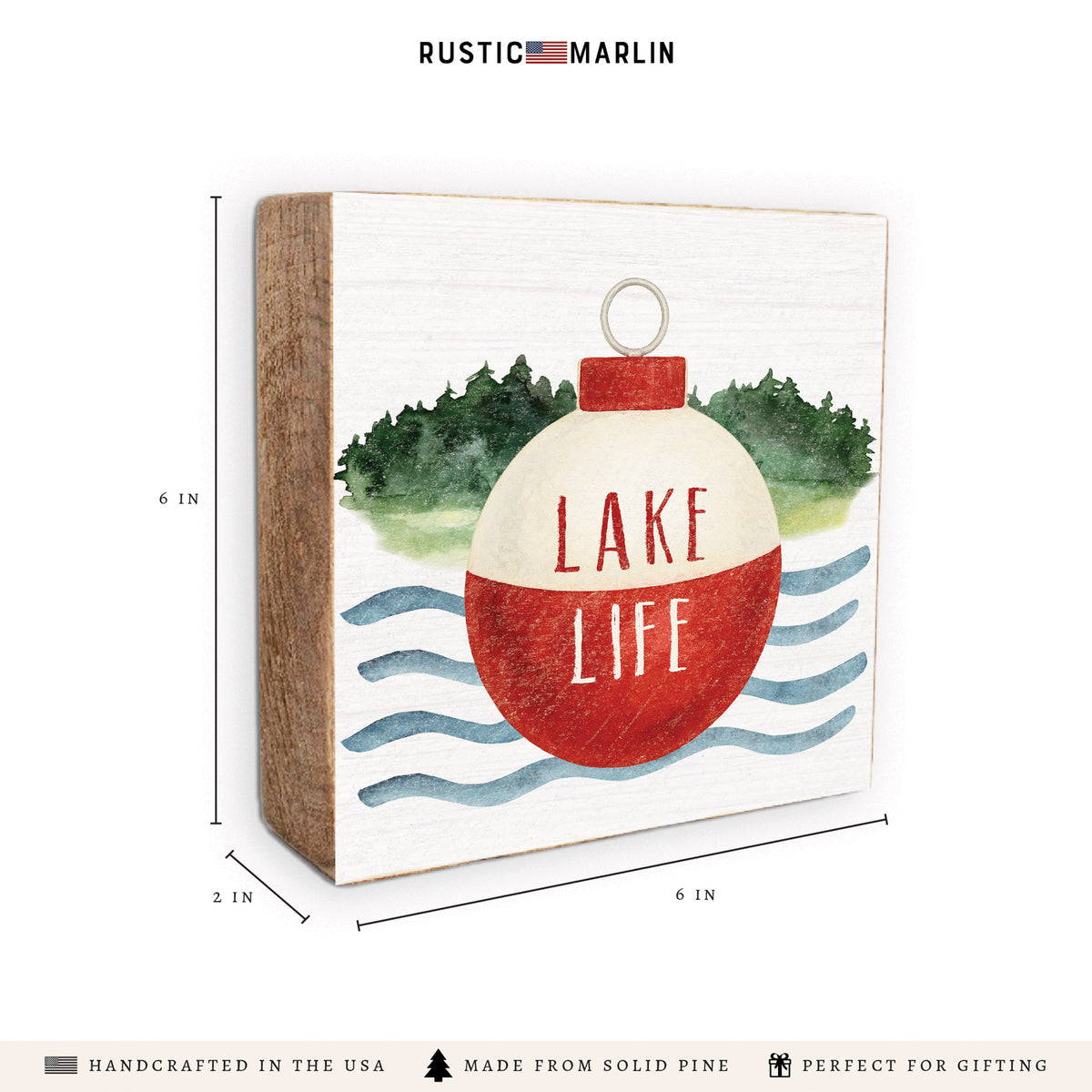 Lake Life Buoy Block Sign