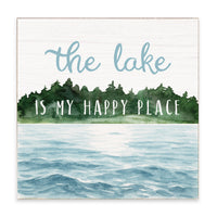 The Lake Is My Happy Place Block Sign