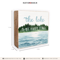 The Lake Is My Happy Place Block Sign