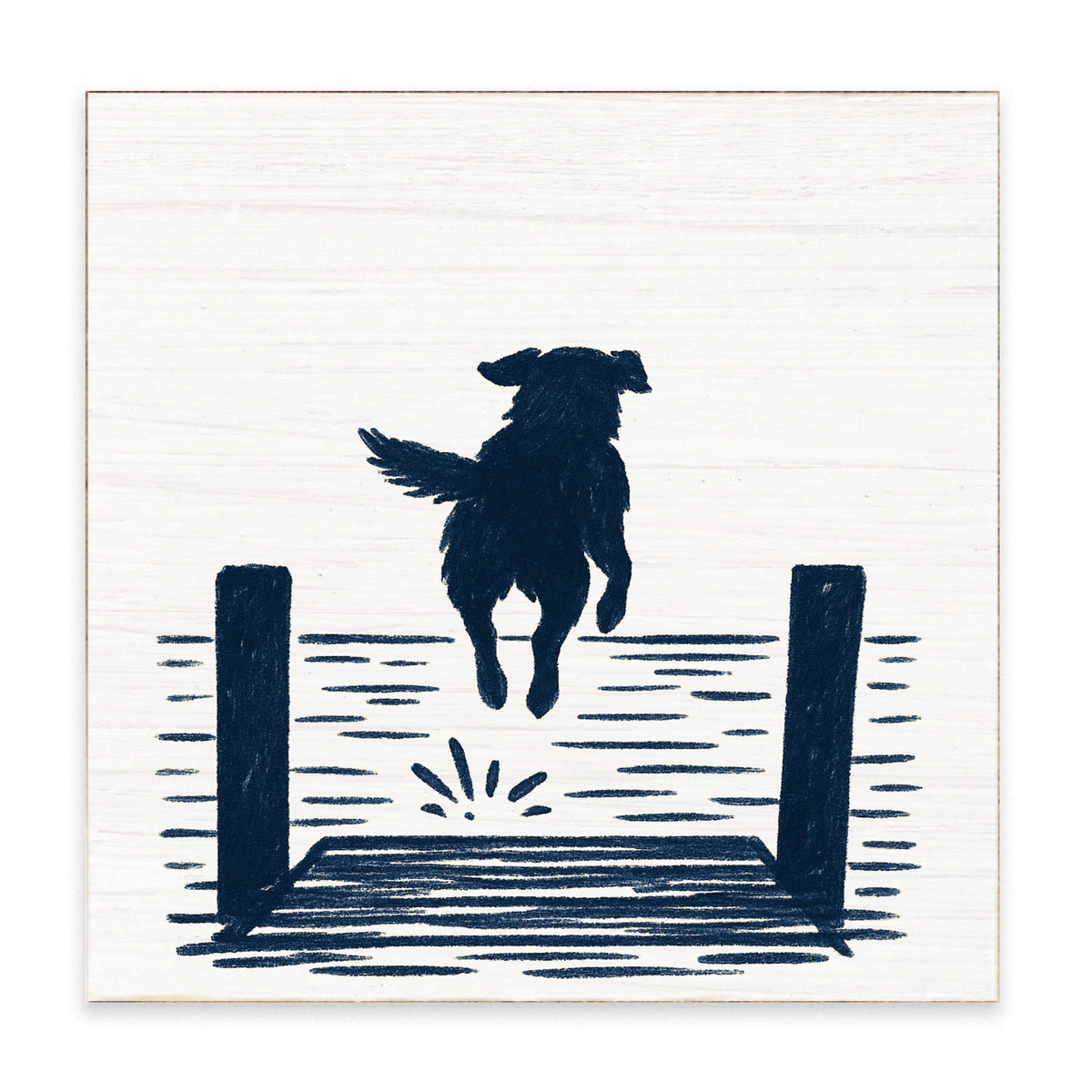 Lake Dog Jumping Block Sign