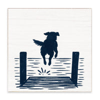 Lake Dog Jumping Block Sign