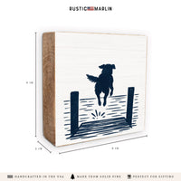 Lake Dog Jumping Block Sign