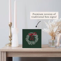 Holiday Wreath Block Sign