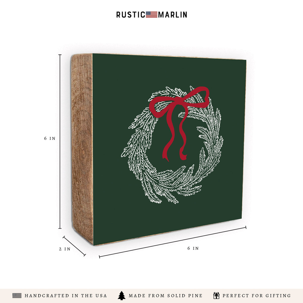 Holiday Wreath Block Sign