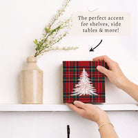 Tartan Christmas Tree Block Sign